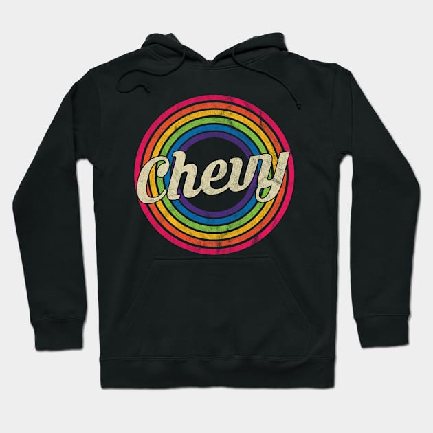 Chevy - Retro Rainbow Faded-Style Hoodie by MaydenArt